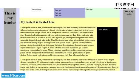 CSS3 Template Layout realized with jQuery